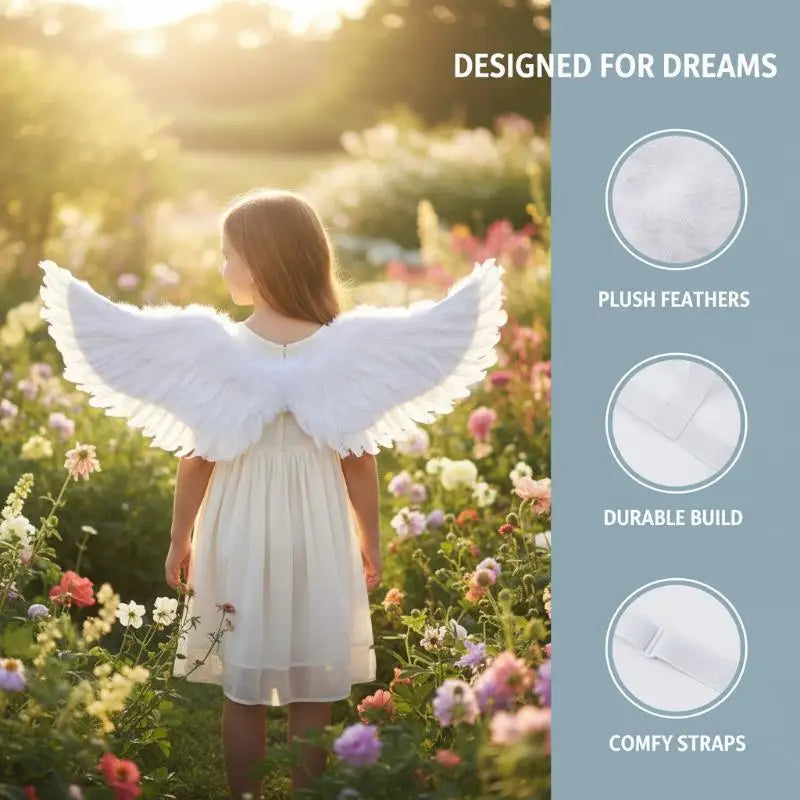 Kids White Angel Feather Wings – Costume & Carnival Party
