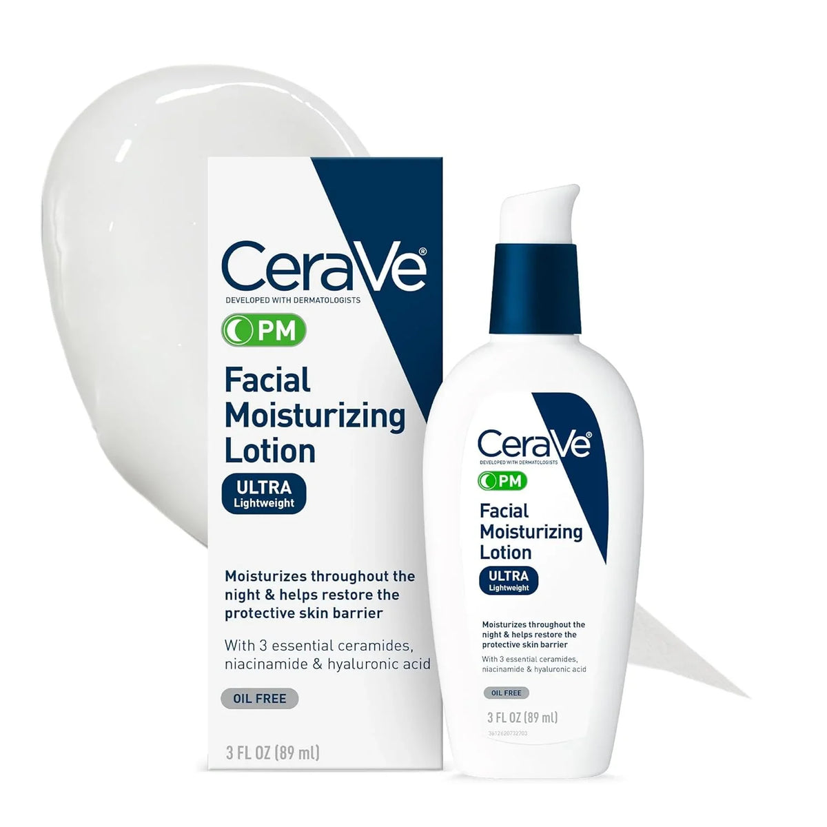 CeraVe PM Night Moisturizer – Hyaluronic Acid & Ceramides 3oz