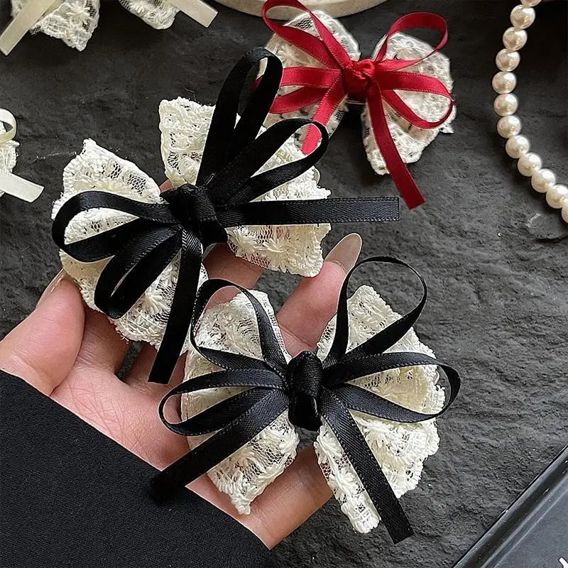 2-Pack Bow Hair Clips – Ribbon Barrettes for Women & Girls