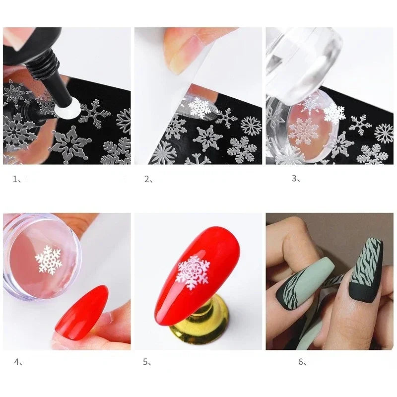5-Piece DIY French Manicure Nail Stamping Kit | Silicone Stamp