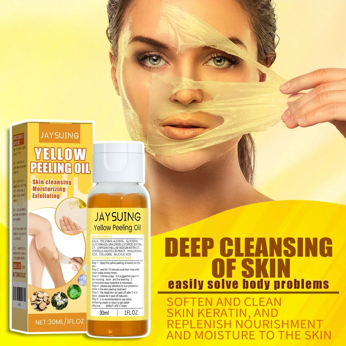 Jaysuing Yellow Peeling Oil – Dark Spot & Brightening 30ml