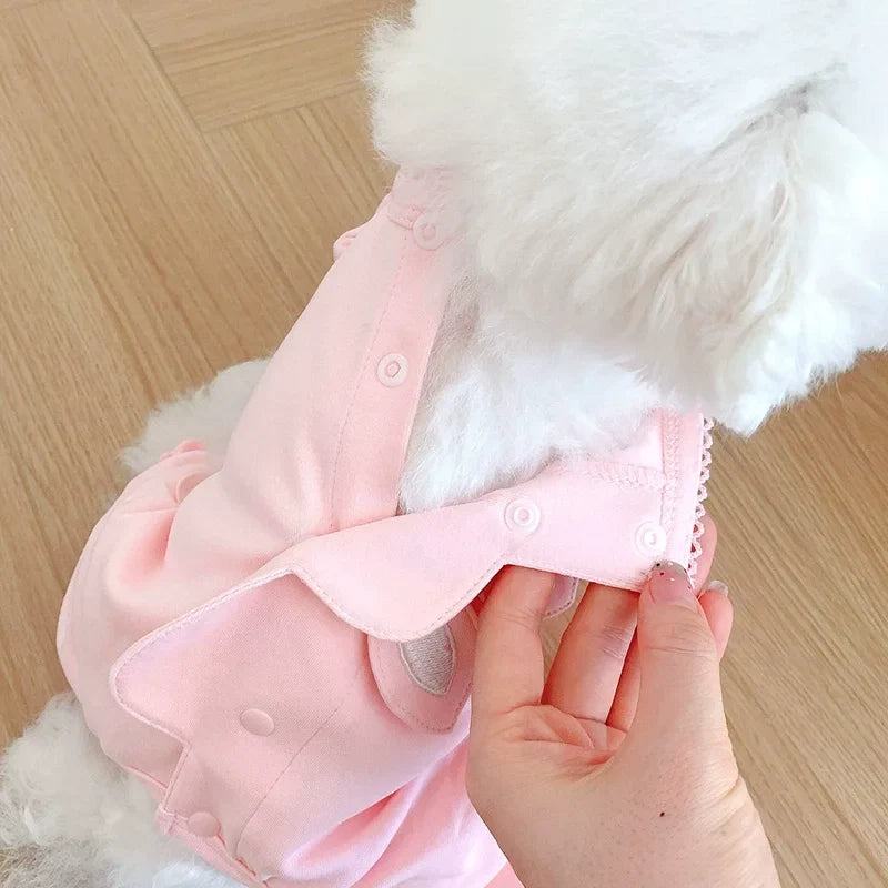 Cartoon Dog Vest Soft Breathable Pet T-shirt Small Medium Dogs Cats