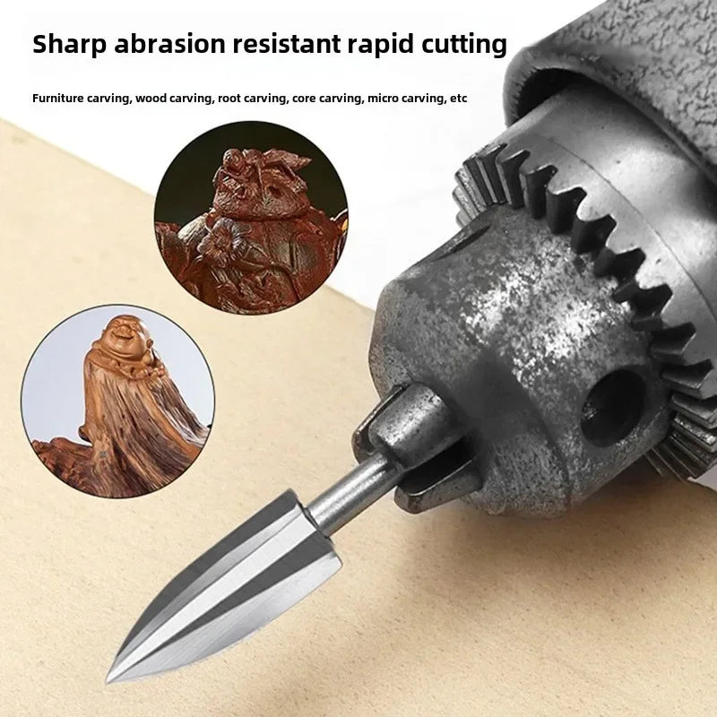5-Piece Wood Carving Drill Bits Set – 1/8" Shank Rotary Tool
