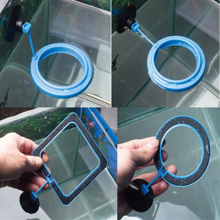 Aquarium Suction Cup Feeder Fish Tank Ring Station Floating Food Tray