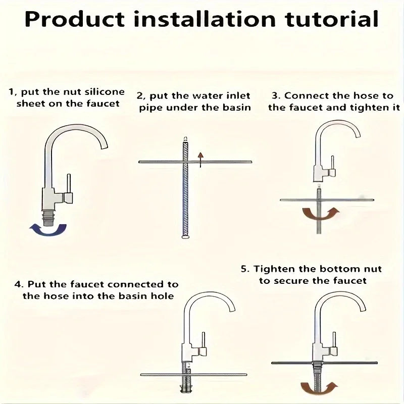 360° Rotatable Stainless Steel Kitchen Faucet | Brushed Finish