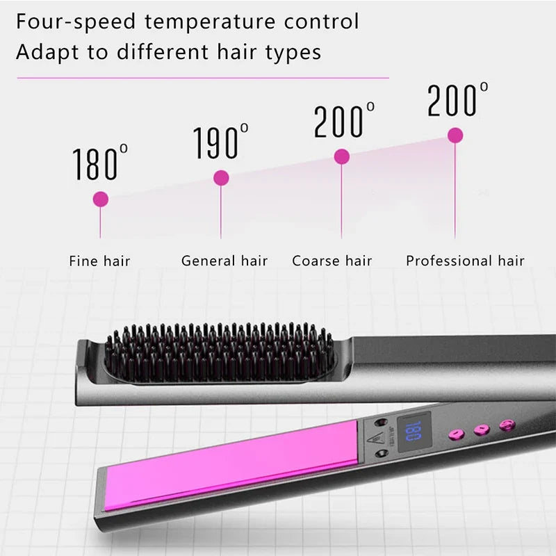 3-in-1 Negative Ion Hair Straightener, Curler & Brush