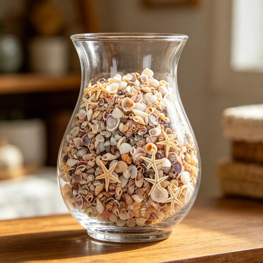 1000pc Mini Seashells & Starfish Mix – DIY Crafts & Aquarium Decor