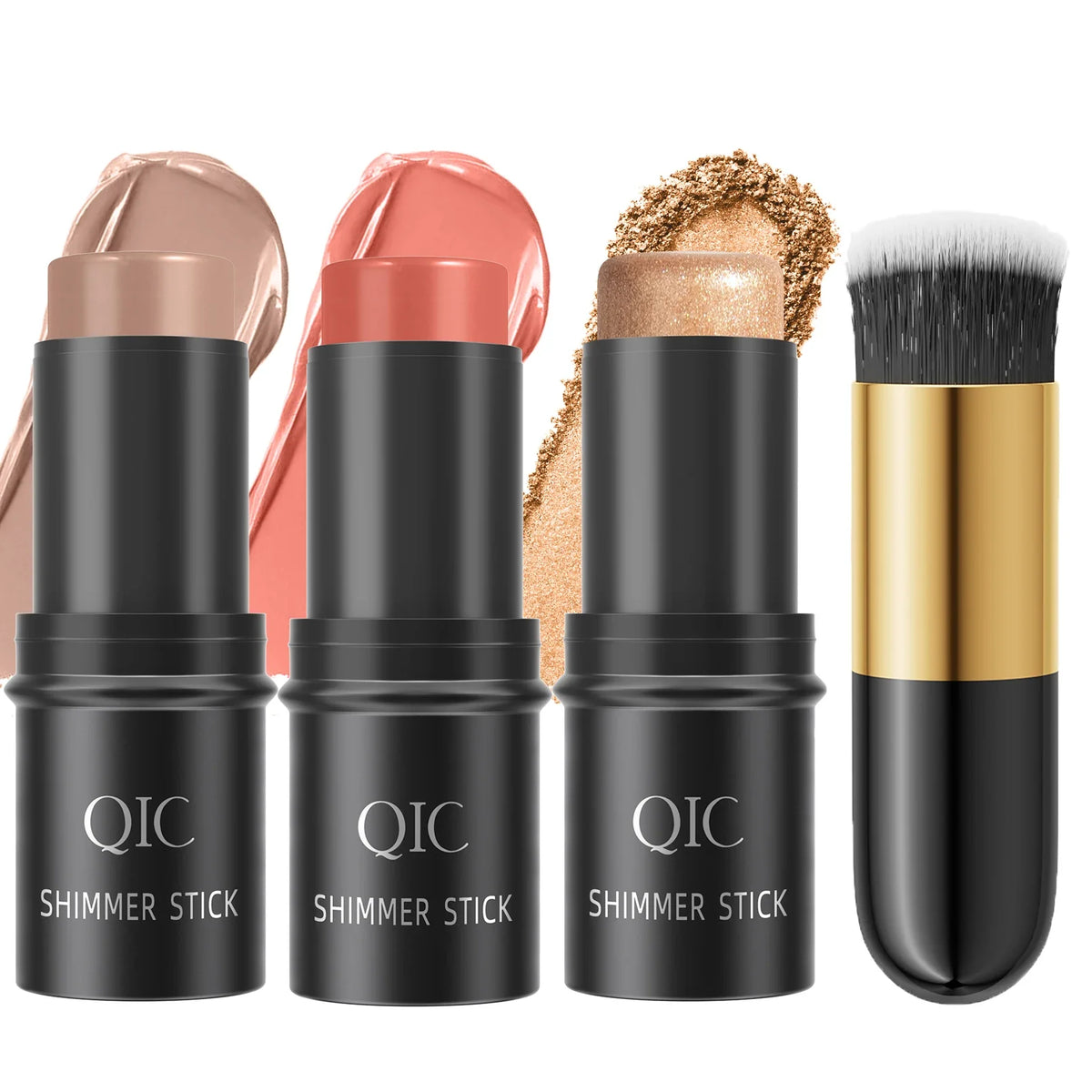 QIC 3-Piece Cream Contour Set – Contour, Highlight & Blush