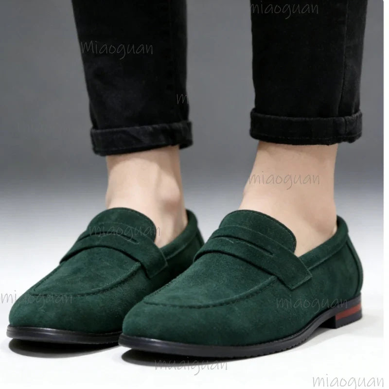 Men's Slip-On Suede Loafers – Business & Wedding Dress Shoes