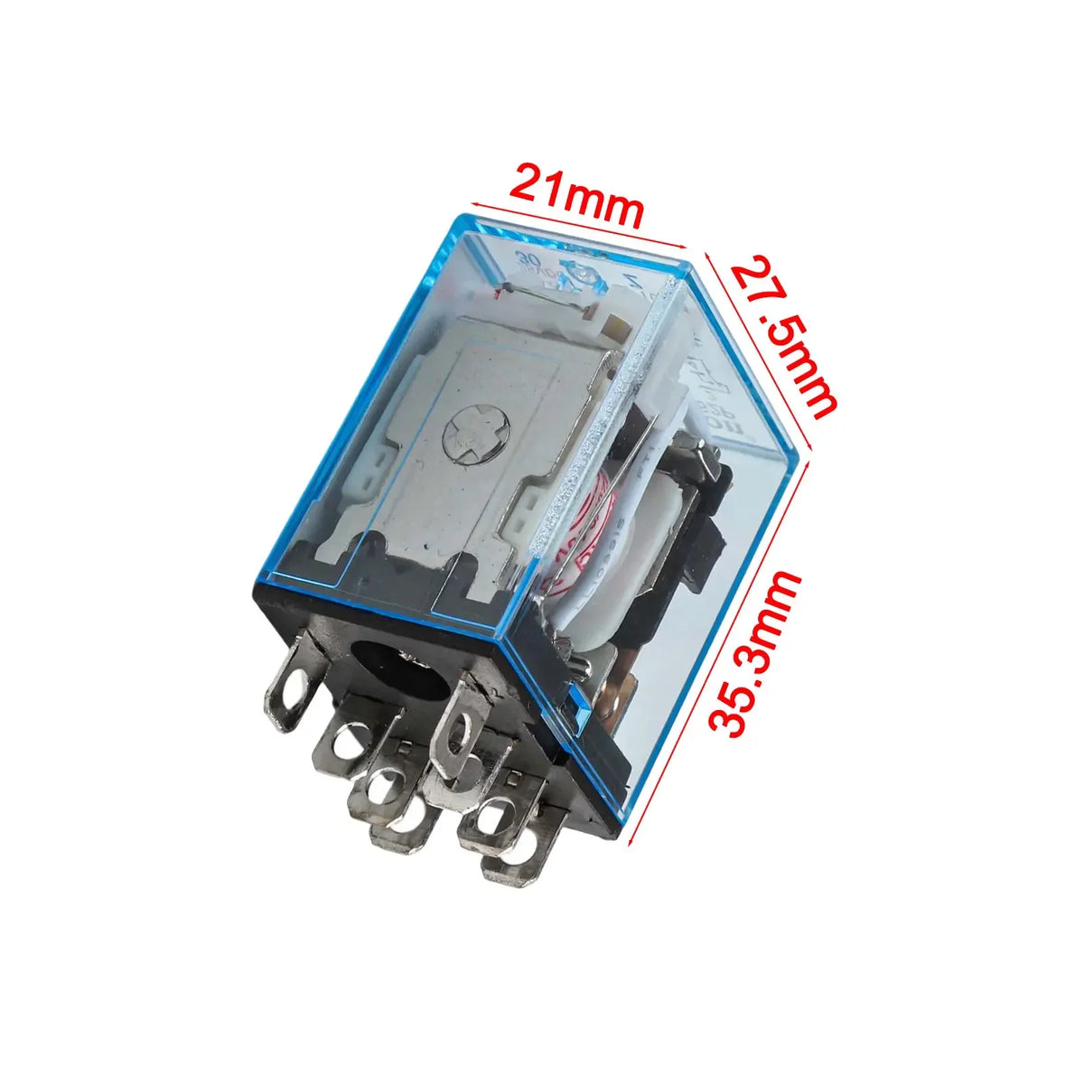 HH62P JQX-13F DPDT Power Relay with Socket & DIN Rail Base