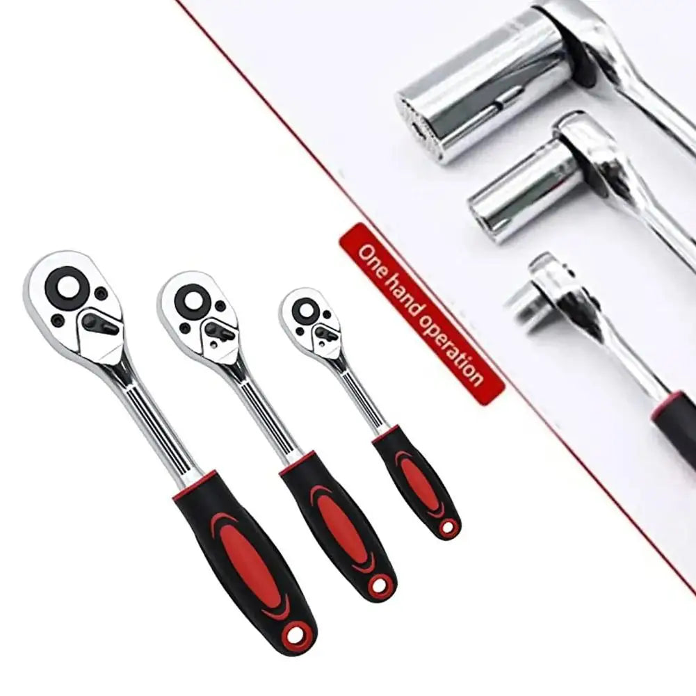 Quick Ratchet Wrench 1/4" 3/8" 1/2" Chrome Vanadium Steel Tool