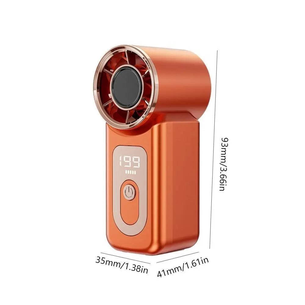 Handheld Turbo Fan 199 Speeds LED Display USB Rechargeable
