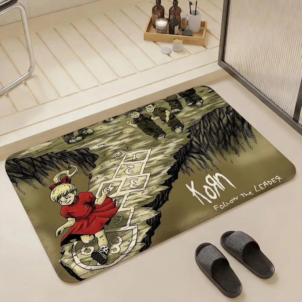 Nu-Metal Band Flannel Floor Mat – Non-Slip Soft Indoor Rug