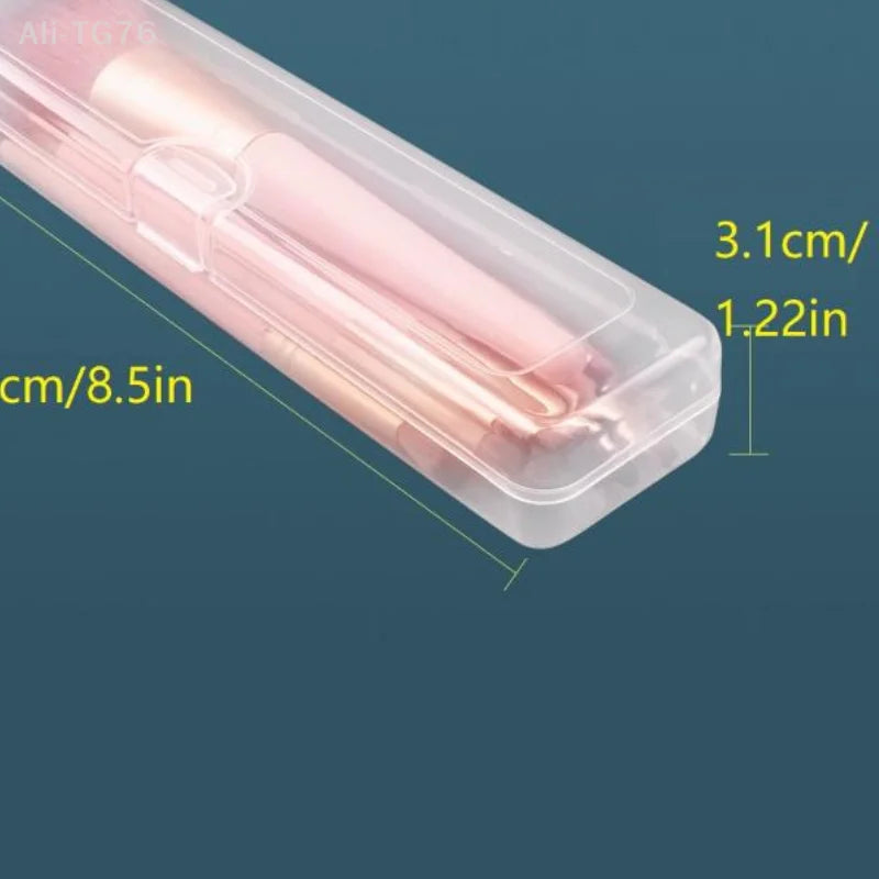 Transparent Makeup Brush Organizer Box with Dust Cover
