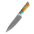 InLeung Damascus VG10 Chef Knife – Colored Wood Handle