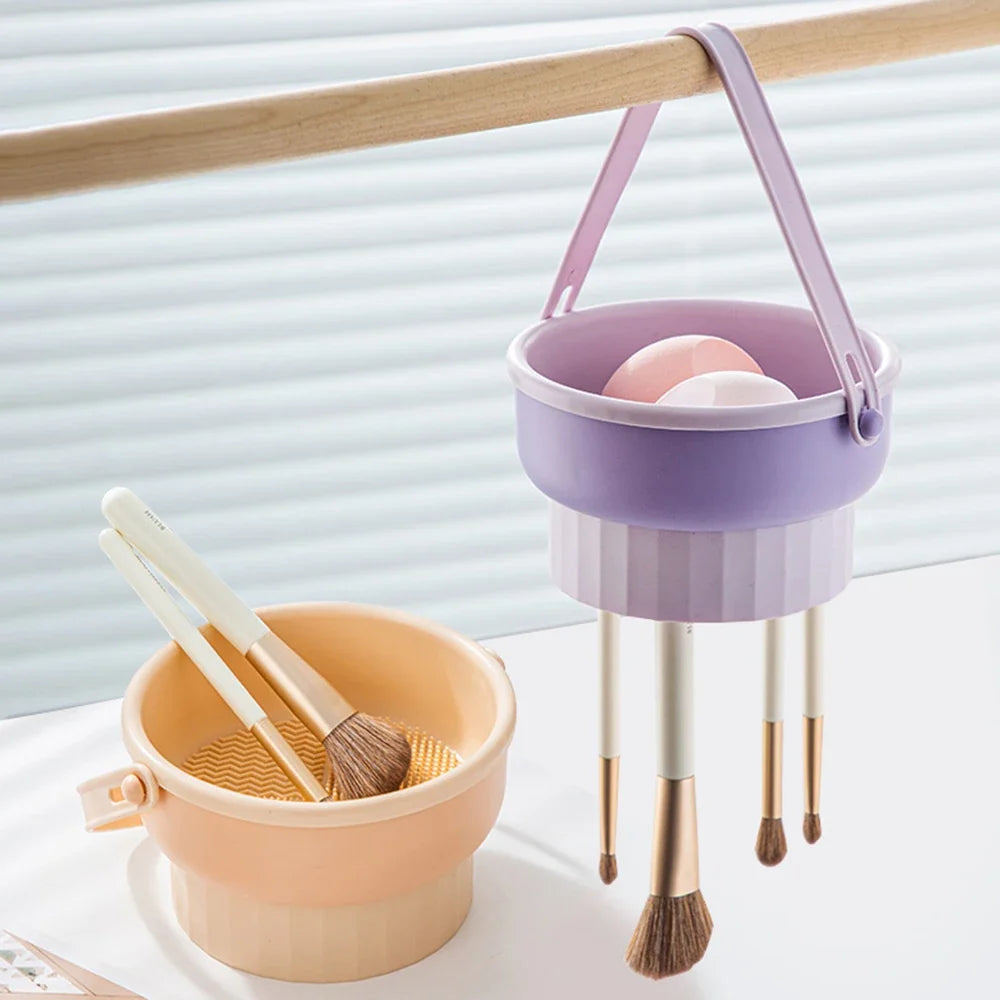 Makeup Brush Cleaning Bowl Beauty Egg Tool Storage Powder Puff Dry