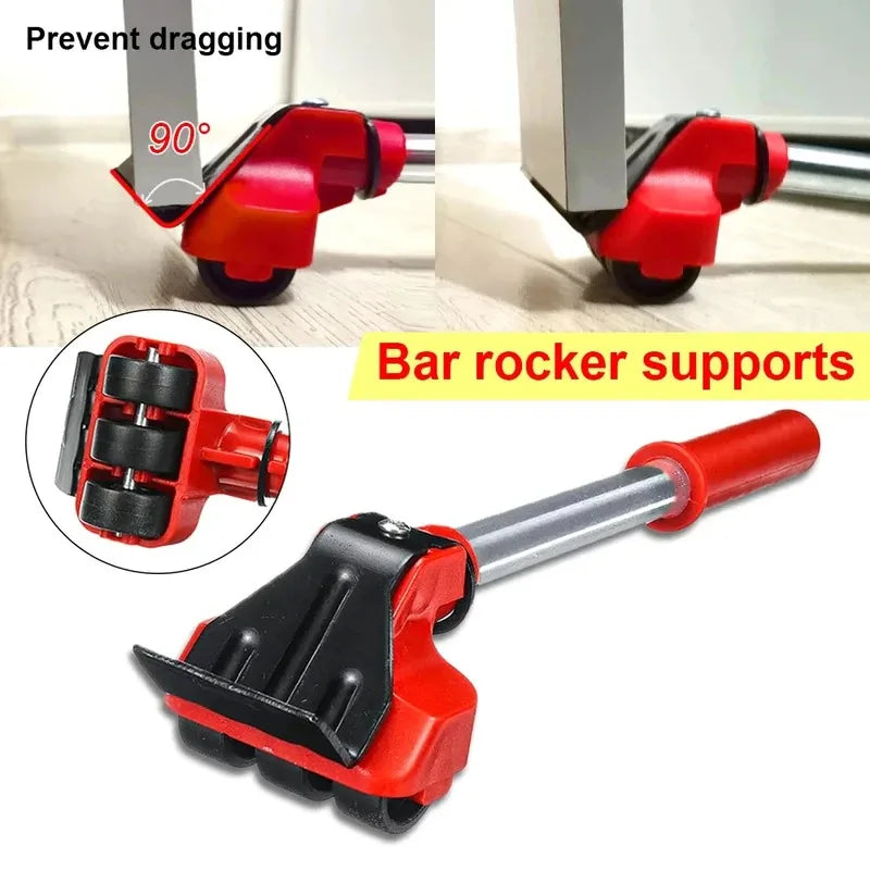 Heavy Duty Furniture Mover Set – 5pc Roller Sliders & Floor Guard