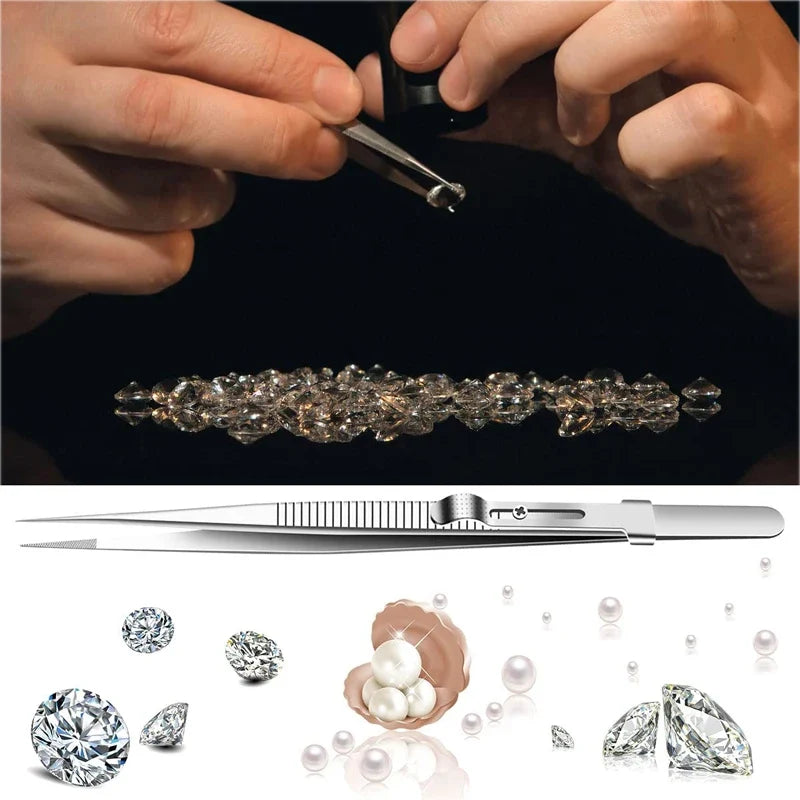 1 Tweezers Stainless Steel Fine Tipped Precision Multipurpose