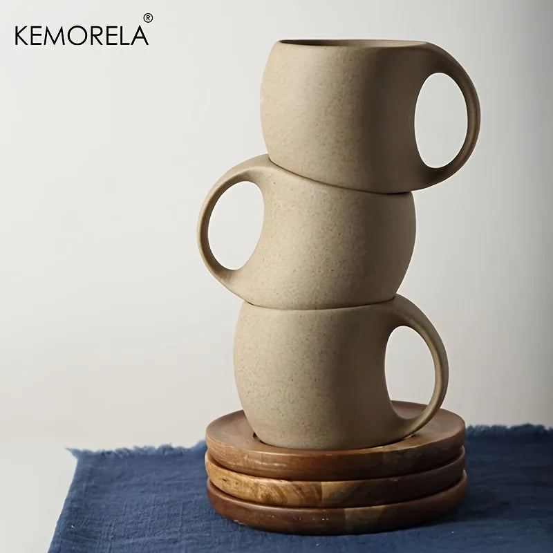 KEMORELA Ceramic Coffee Cup & Saucer 220ml | Elegant Mug