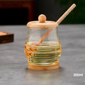KEMORELA Glass Honeycomb Honey Jar with Dipper & Lid – 400ml
