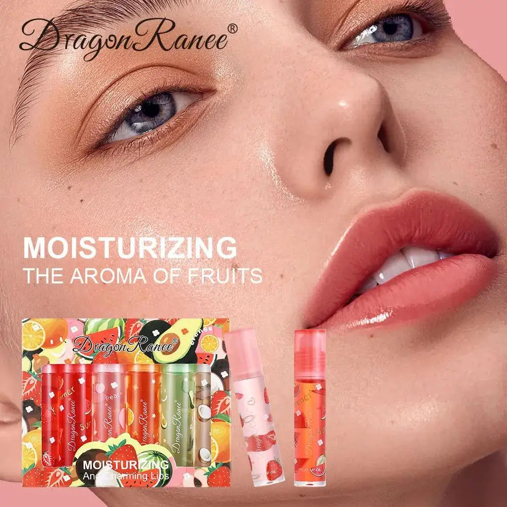 Dragon Ranee 6-Pc Strawberry Lip Oil Set | Hydrating Gloss