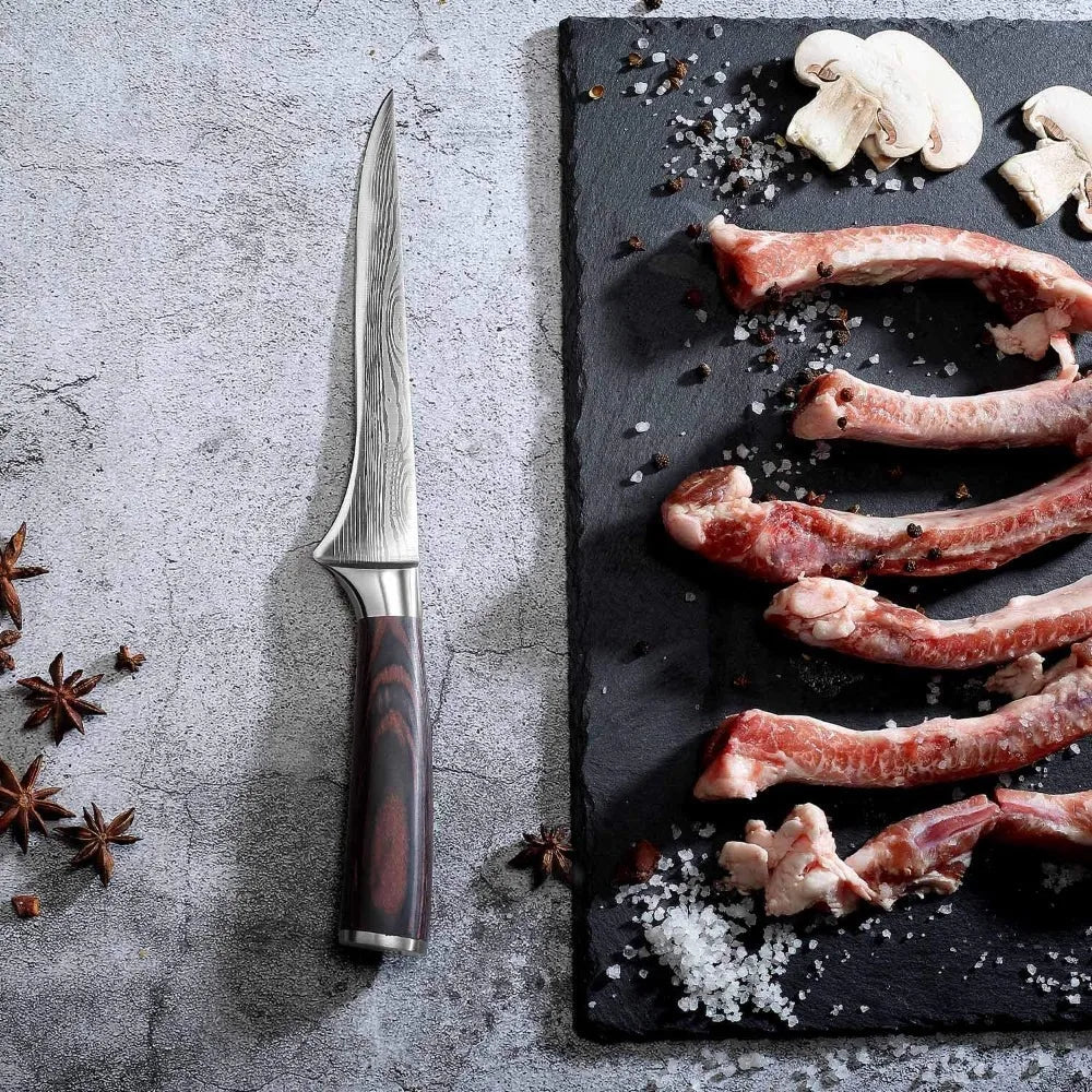 6-Inch Japanese Forged Chef Knife – Alloy Steel, Wooden Handle