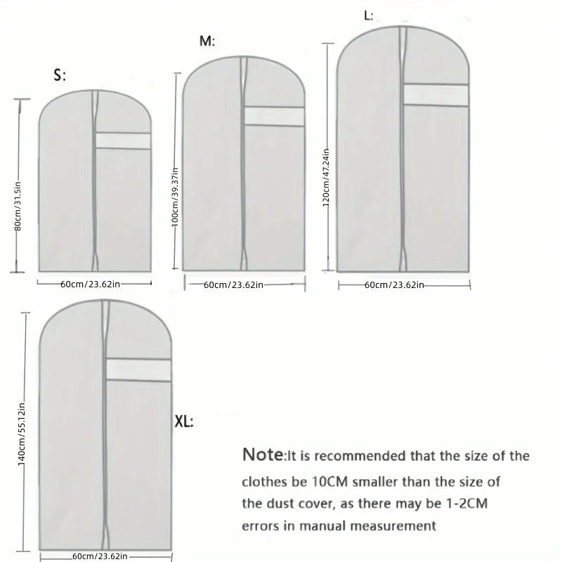 Suit Dust Cover Bags Hanging Clothes Storage Shirt Dress Coat
