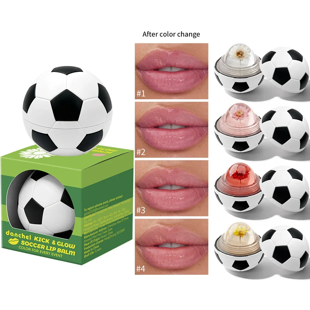 Soccer Ball pH Color-Changing Lip Balm – Hydrating Tinted