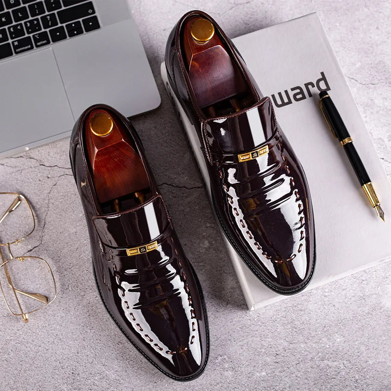 YBQJOO Men's Slip-On Oxford Dress Shoes | Business & Wedding