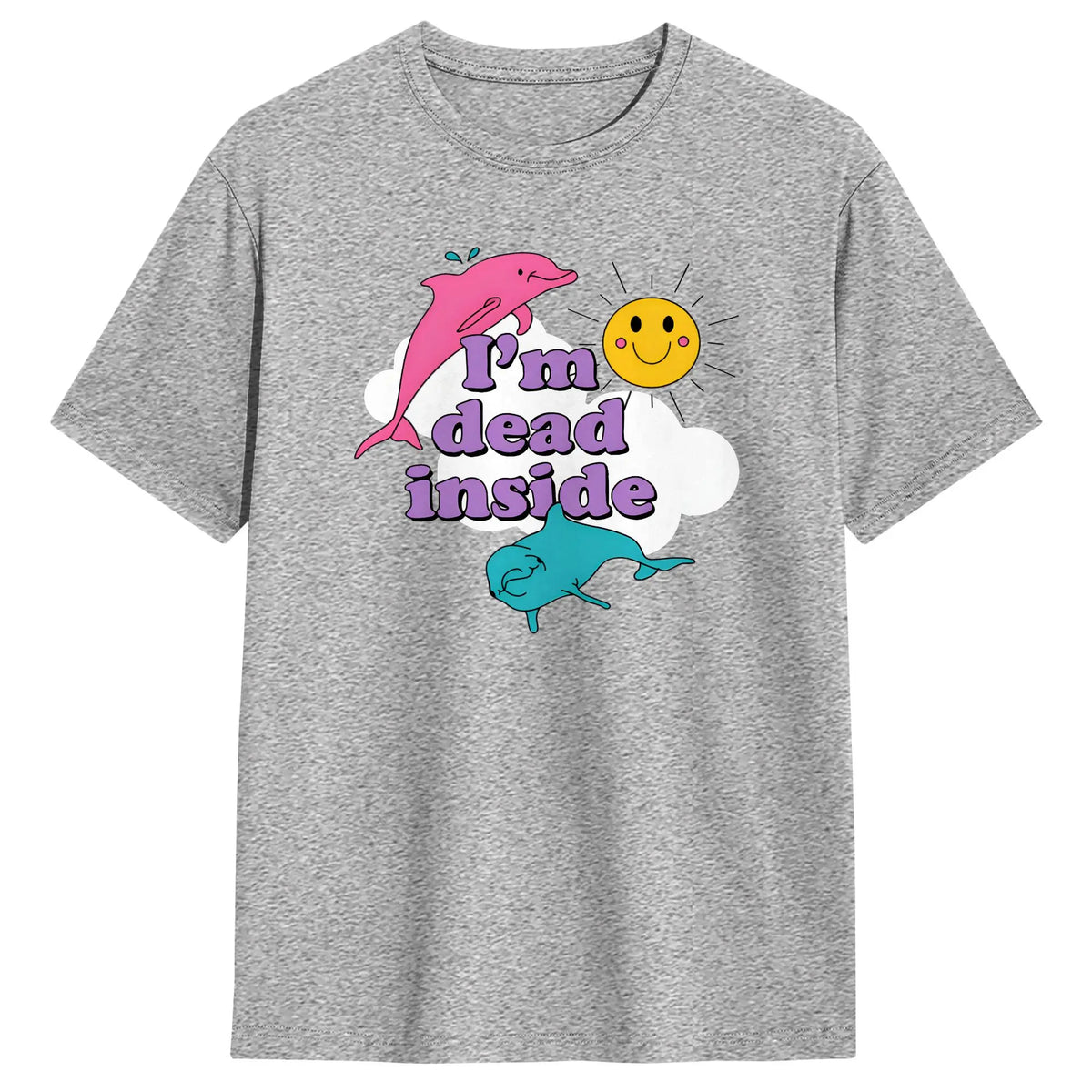 "I'm Dead Inside" Funny Oversized Cotton T-Shirt | Y2K Tee