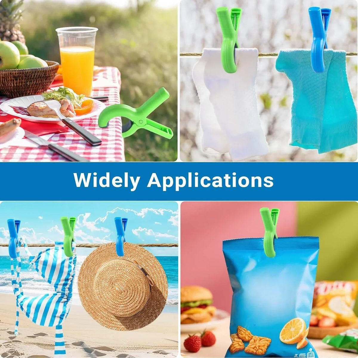 Heavy-Duty Beach Towel Clips for Pool & Cruise Chairs (4/8 Pcs)