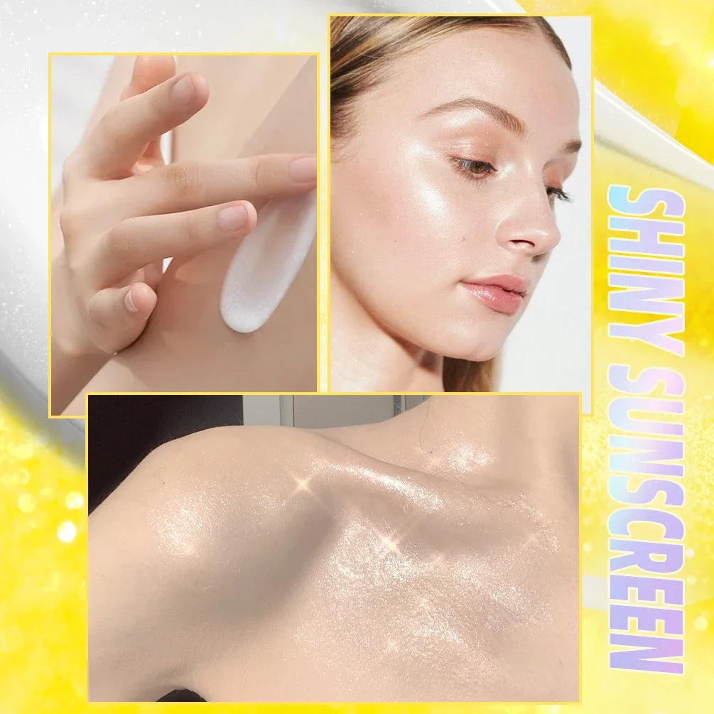 QiBest Glitter Sunscreen Cream – Brightening SPF Concealer 28g