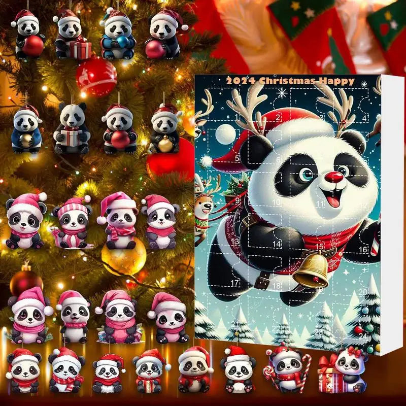 24-Day Christmas Panda Advent Calendar | Cute Countdown Gift