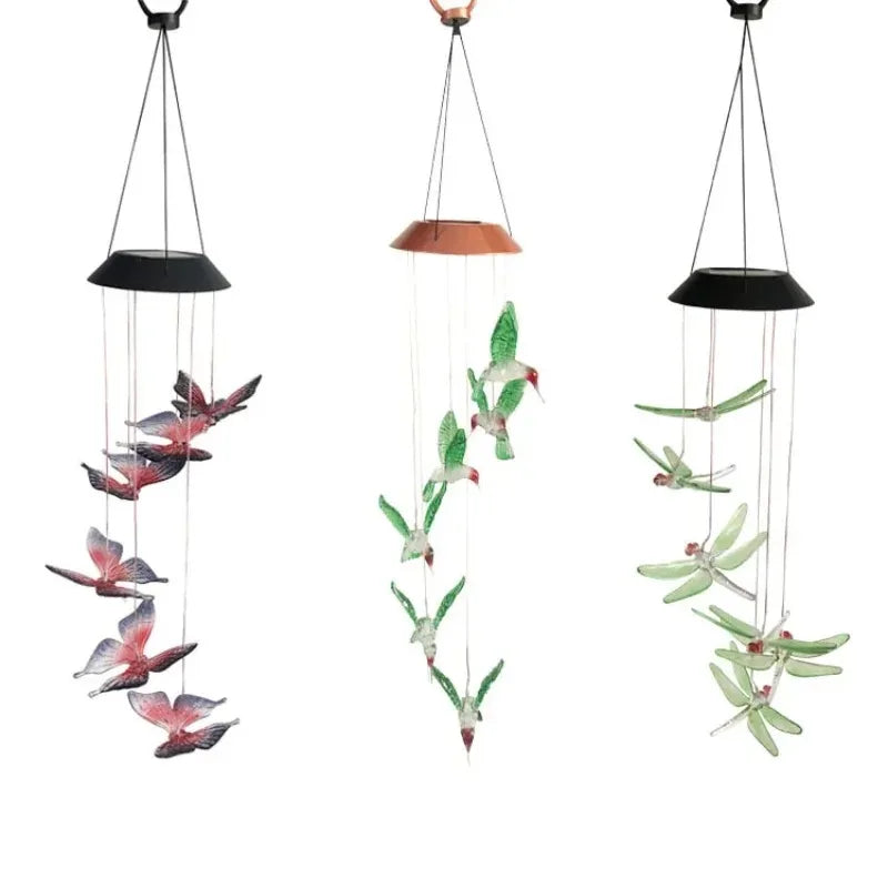 Solar Powered Wind Chime Garden Lights Outdoor Stake Yard Landscape