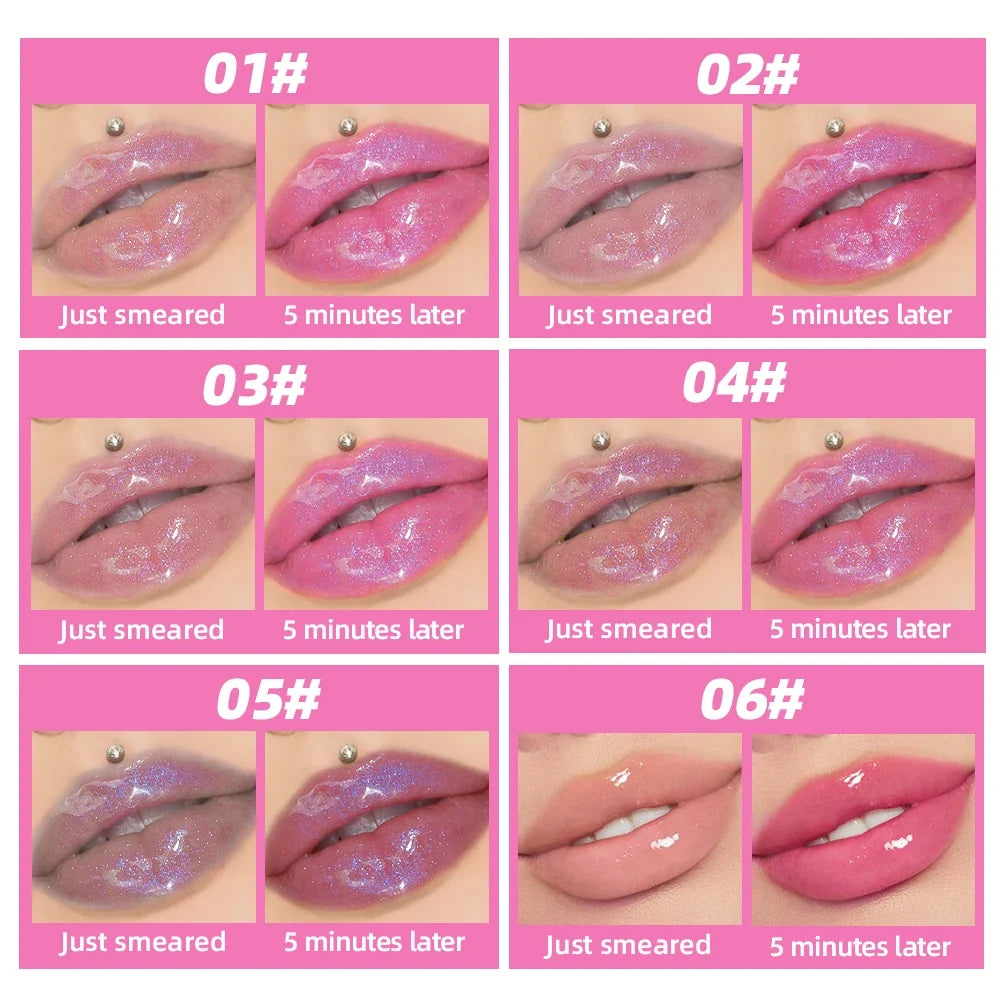 QIBEST Color-Changing Lip Oil – Hydrating Pearlescent Gloss