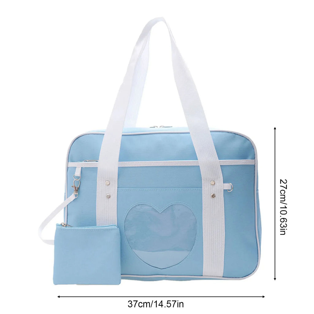 Anime JK Style Tote Bag – Cute Floral Sweetheart School Bag