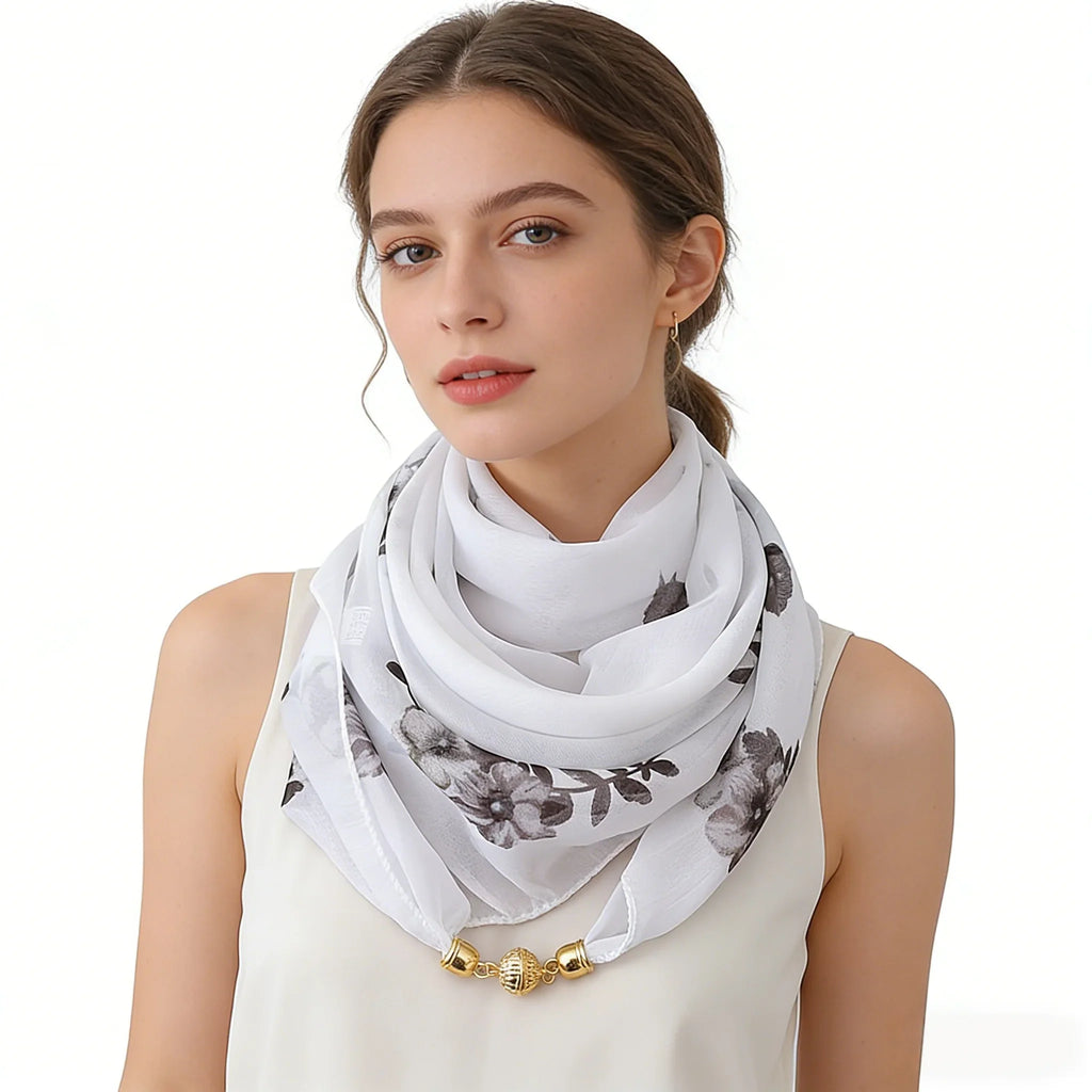 Women's Lightweight Chiffon Satin Scarf – Hair Wrap & Neck Cover