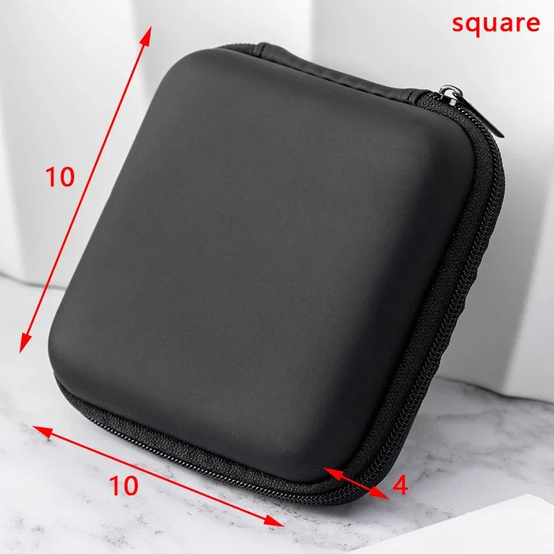 Artificial Leather Earphone Charger Case Data Cable U Disk Organizer
