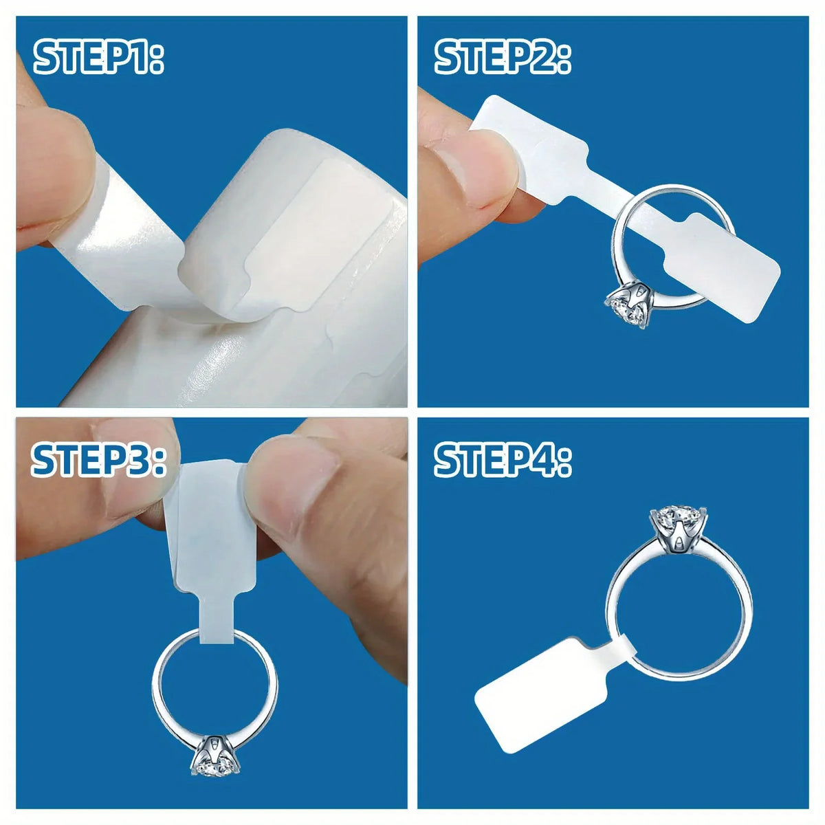 Self-Adhesive Dumbbell Jewelry Price Tags – Blank White Labels