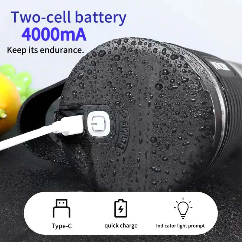 Portable 6-Blade Hand Blender | USB-C Rechargeable Immersion Mixer