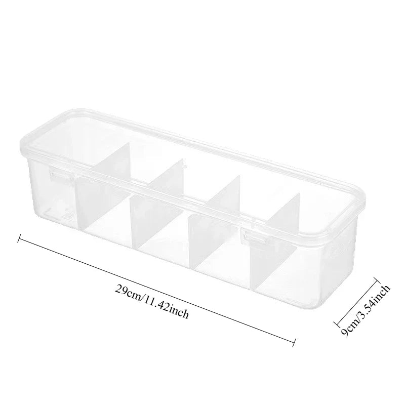 Transparent Compartment Storage Box | Cables, Socks & Home Organizer