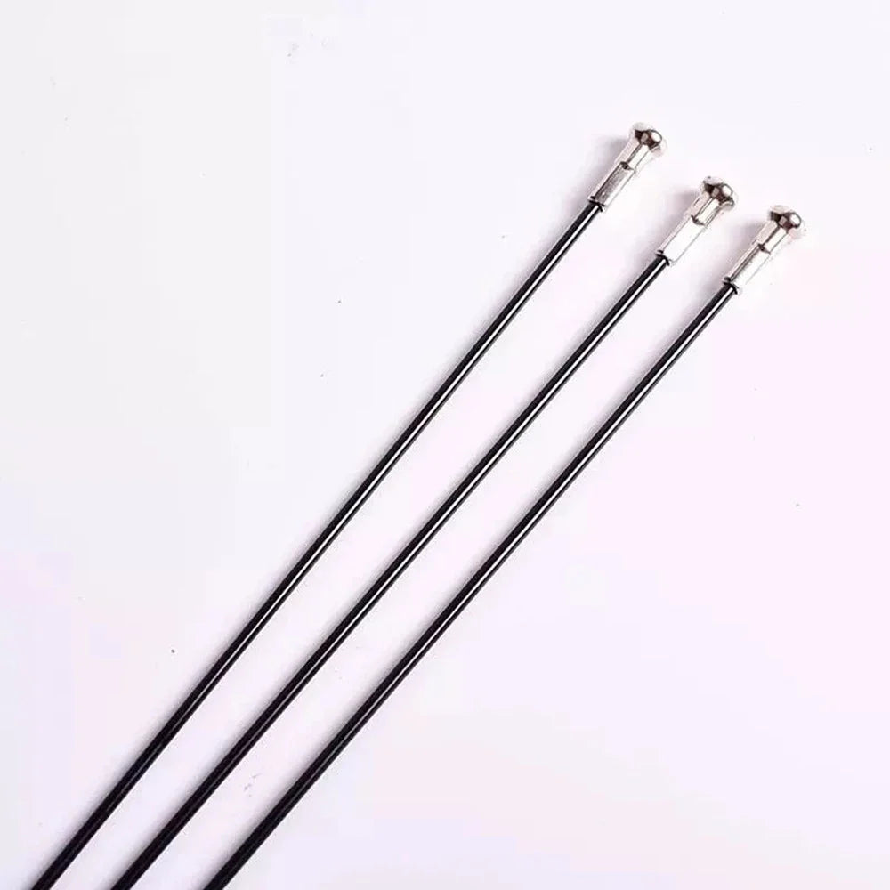 Black Stainless Steel Bike Spokes & Nipples – 36 Set, 170–290mm
