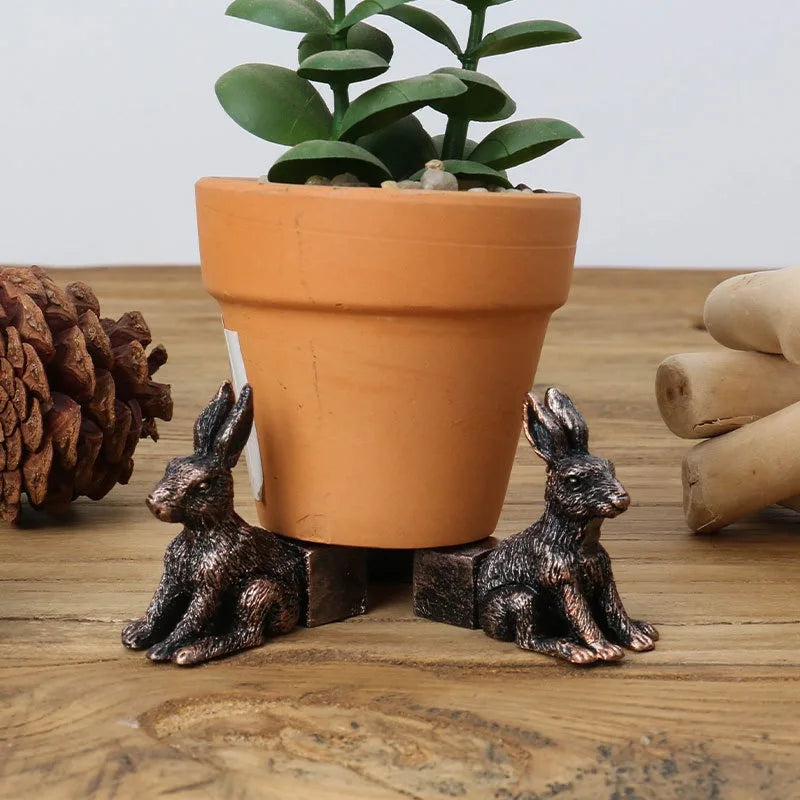 Animal Flowerpot Support Frame Dog Cat Rabbit Shaped Plant Pot Foot