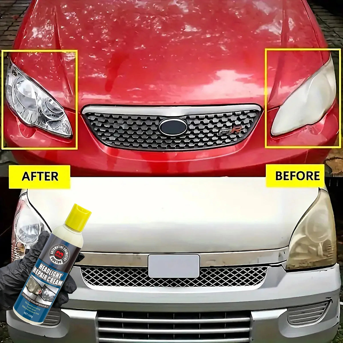 Professional Headlight Restoration Kit – No-Polish Wipe Formula