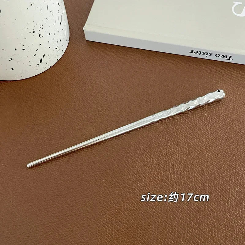 4-Piece Geometric Metal Hairpins & Hair Sticks for Women