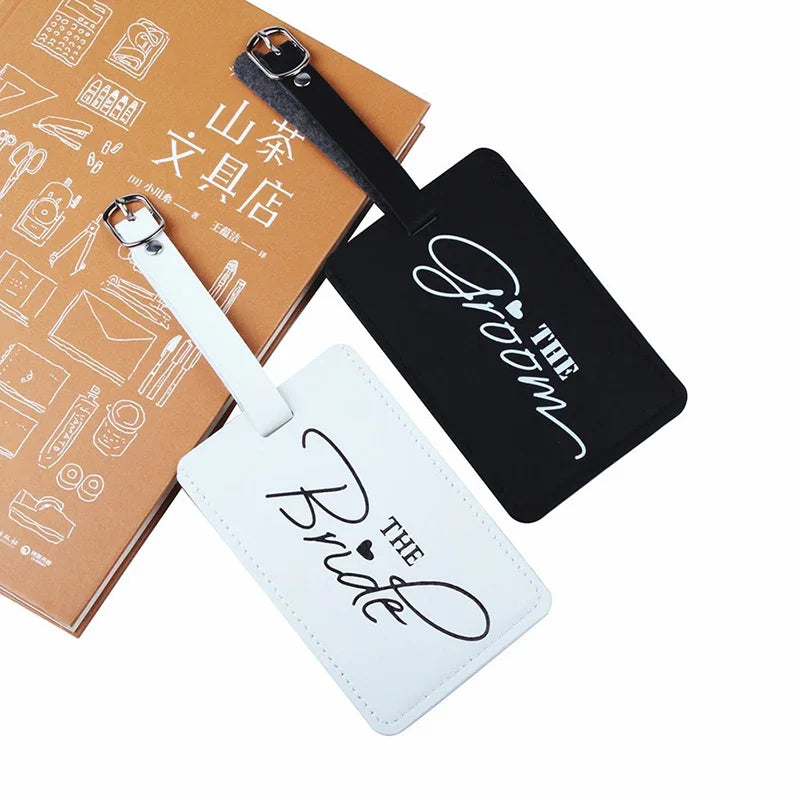 Bride & Groom Luggage Tag Passport Cover Set | Wedding Gift