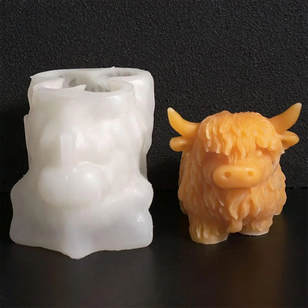 Animal Molds 3D Resin Food-grade Highland Cow Design Mould DIY