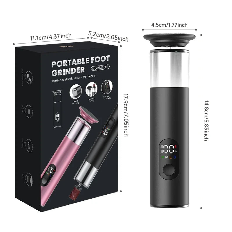 2-in-1 Electric Foot & Nail Grinder | Digital Display Rechargeable