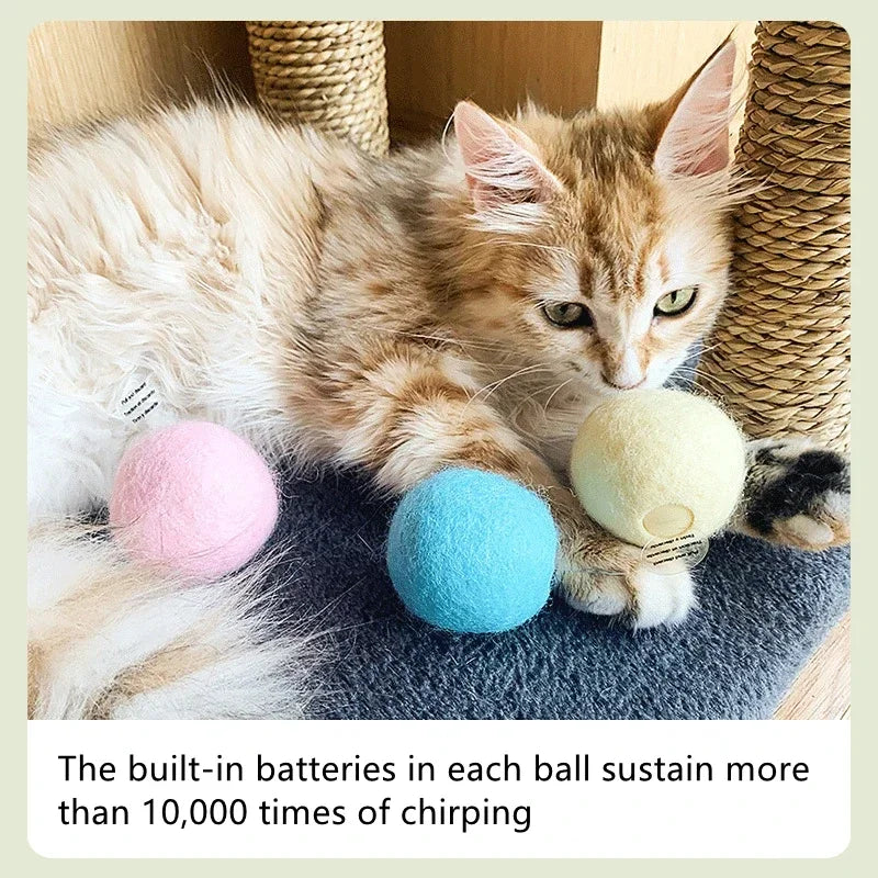 Interactive Squeaky Catnip Ball Toy for Cats & Kittens
