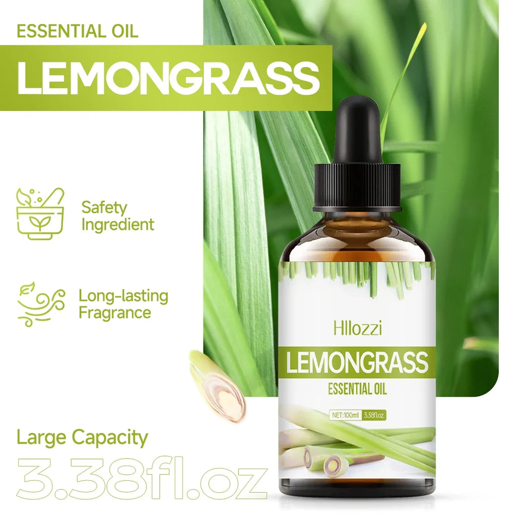 Hllozzi Lemongrass Essential Oil | Diffuser, Candles & Aromatherapy